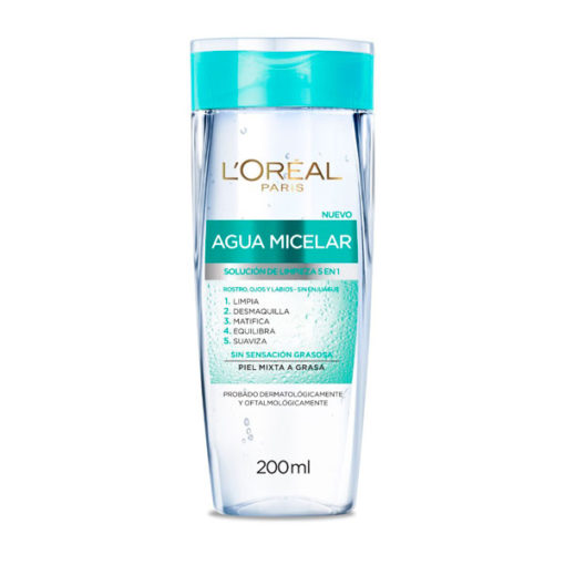 Agua micelar L'Oréal Hidra-Total 5 Piel Mixta a Grasa X 200 Ml