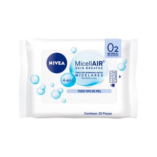 Toallitas desmaquillantes Nivea MicellAIR Micelares X 25 U