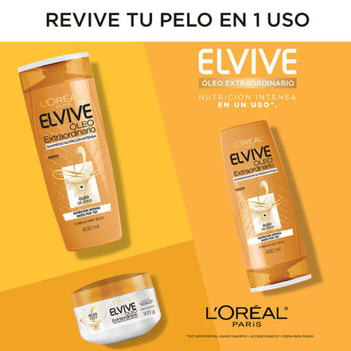 Shampoo Elvive Óleo Extraordinario Coco Nutrición Intensa X 400 Ml - Imagen 5