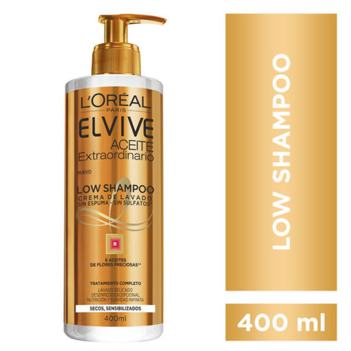 Crema de lavado Elvive Óleo Extraordinario Low Shampoo 3 en 1 X 400 Ml