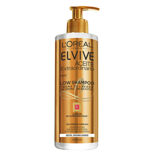 Crema de lavado Elvive Óleo Extraordinario Low Shampoo 3 en 1 X 400 Ml - Imagen 2