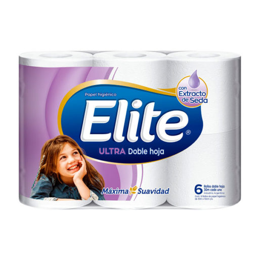 Papel higiénico Elite Ultra Doble Hoja 30 metros X 6 Rollos