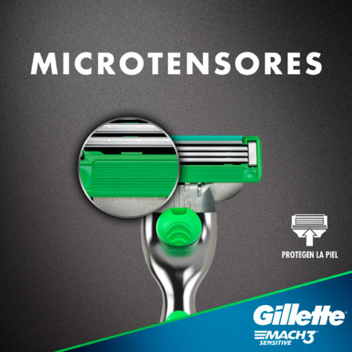 Repuesto Máquina de Afeitar Gillette Mach3 Sensitive X 2 U - Imagen 6