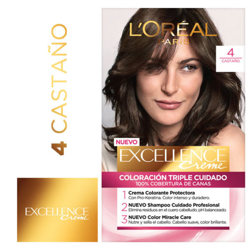 Tintura Permanente en Kit Excellence  4 Castaño X 1 U