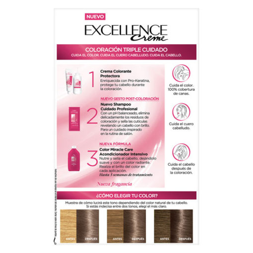 Tintura Permanente en Kit Excellence  7.11 Rubio Ceniza Profundo X 1 U - Imagen 6