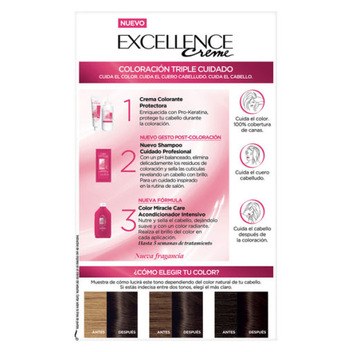 Tintura Permanente en Kit Excellence  3 Castaño Oscuro X 1 U - Imagen 6
