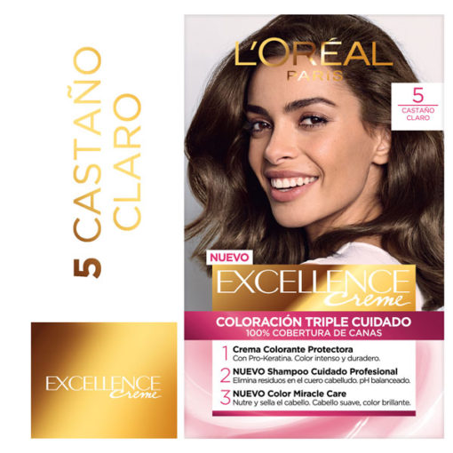 Tintura Permanente en Kit Excellence  5 Castaño Claro X 1 U