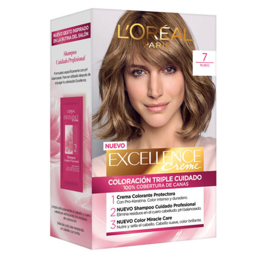 Tintura Permanente en Kit Excellence  7 Rubio X 1 U - Imagen 2