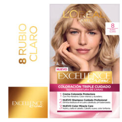 Tintura Permanente en Kit Excellence  8 Rubio Claro X 1 U