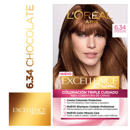 Tintura Permanente en Kit Excellence  6.34 Chocolate X 1 U