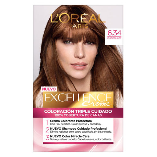 Tintura Permanente en Kit Excellence  6.34 Chocolate X 1 U - Imagen 3
