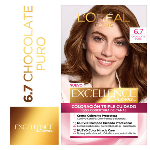 Tintura Permanente en Kit Excellence  6.7 Chocolate Puro X 1 U