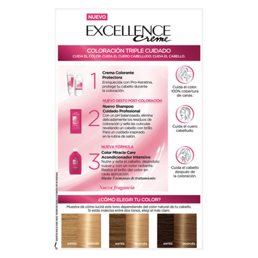 Tintura Permanente en Kit Excellence  8.3 Rubio Claro Dorado X 1 U - Imagen 6