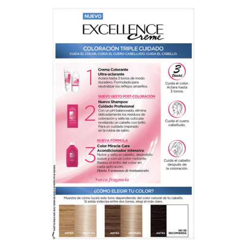 Tintura Permanente en Kit Excellence  121 Rubio Ultra Claro Ceniza X 1 U - Imagen 6