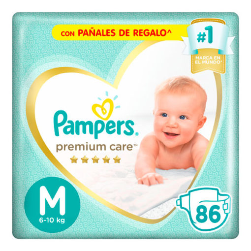 Pañales Pampers Premium Care M X 86 U