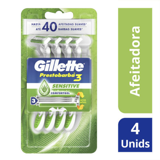 Máquina para afeitar  Gillette  Prestobarba3 Sensitive X 4 U