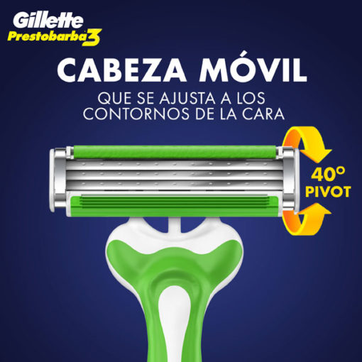 Máquina para afeitar  Gillette  Prestobarba3 Sensitive X 4 U - Imagen 3