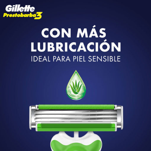 Máquina para afeitar  Gillette  Prestobarba3 Sensitive X 4 U - Imagen 5