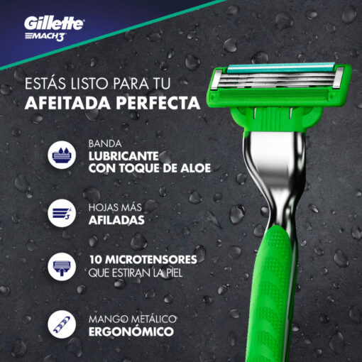 Repuesto Máquina de Afeitar Gillette Mach3  X 10 U - Imagen 7