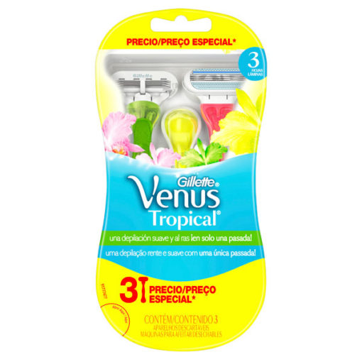 Máquina para afeitar Descartable Gillette Venus Tropical X 3 U - Imagen 2