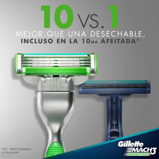 Máquina para afeitar Gillette Mach3 Sensitive X 1 U - Imagen 3