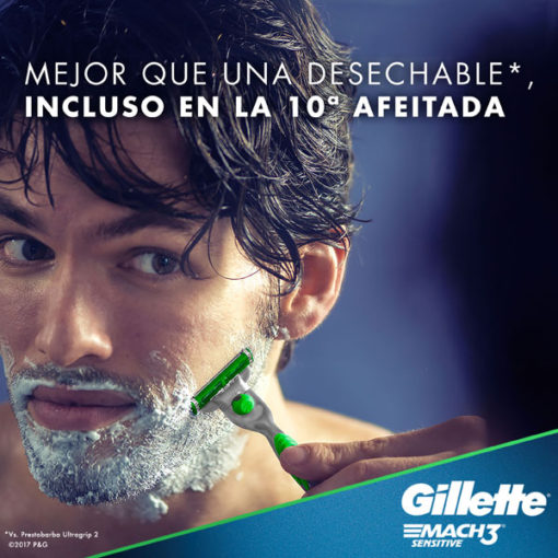 Repuesto Máquina de Afeitar Gillette Mach3 Sensitive X 4 U - Imagen 4