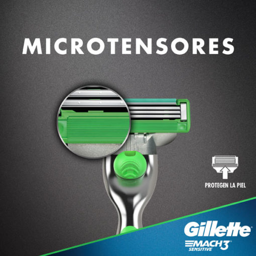 Repuesto Máquina de Afeitar Gillette Mach3 Sensitive X 4 U - Imagen 6