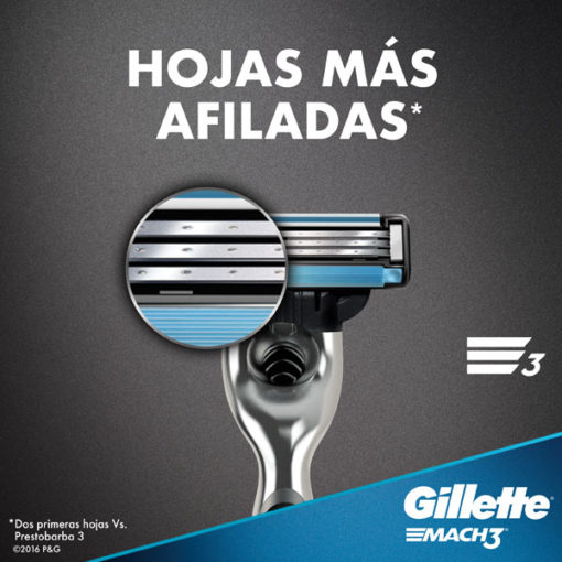 Máquina para afeitar Gillette Mach3  X 1 U - Imagen 4