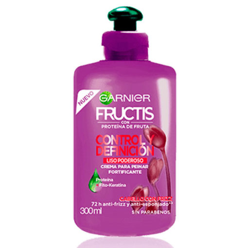 Crema para peinar Fructis Rizos poderosos Control y definicion X 300 Ml