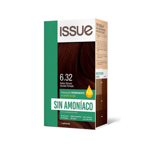 Tintura Issue Sin Amoniaco Rubio Oscuro Dorado Perlado 6.32 X Kit