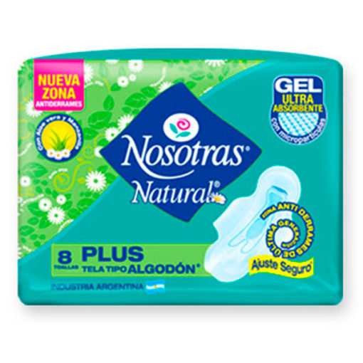 Toallas femeninas Nosotras Plus Con Gel X 8u