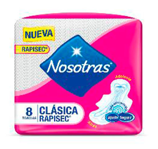 Toallas femeninas Nosotras Rapisec Clásica X 8u
