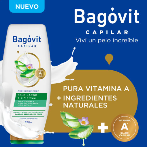 Acondicionador Bagóvit  Pelo Largo Sin Frizz X 350 Ml - Imagen 4