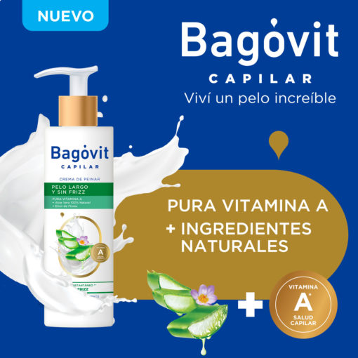 Crema para peinar Bagóvit  Pelo Largo Sin Frizz X 200 Ml - Imagen 4