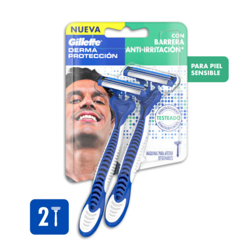 Máquina para afeitar Descartable Gillette Derma Protección  X 2 U - Imagen 2