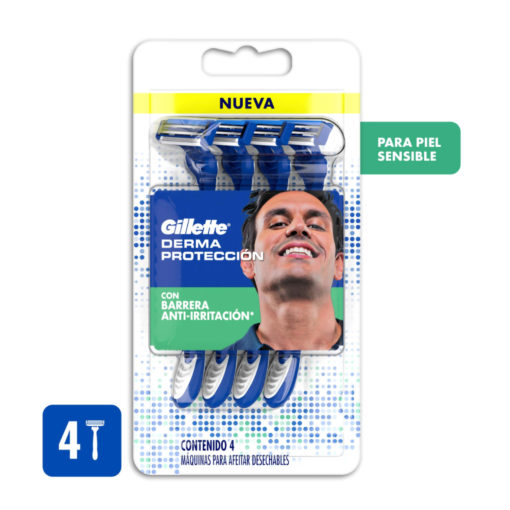 Máquina para afeitar Descartable Gillette Derma Protección  X 4 U - Imagen 2