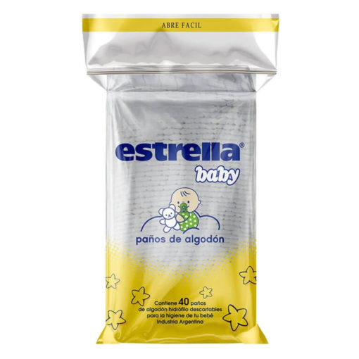 Paños de Algodón Estrella Baby  X 40 U