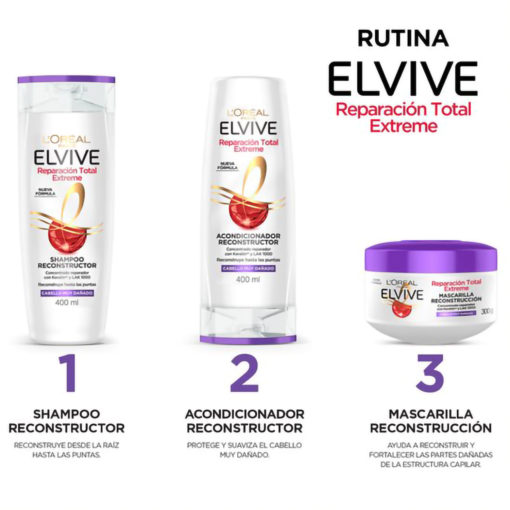Crema de tratamiento Elvive Reparación Total Extreme  X 300 Gr - Imagen 3