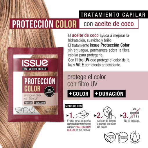 Máscara Capilar Issue Protección Color 25 Gr X 24 U - Imagen 3