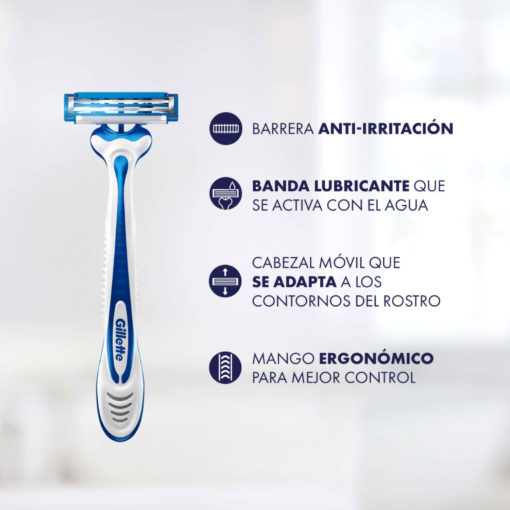 Máquina para afeitar Descartable Gillette Derma Protección  X 10 U - Imagen 4