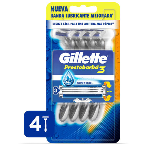 Máquina para afeitar Descartable Gillette Prestobarba 3  X 4 U - Imagen 3