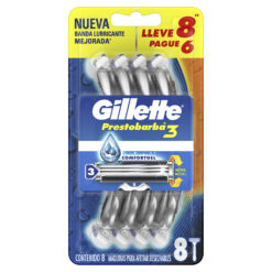 Máquina para afeitar Descartable Gillette Prestobarba 3  X 8 U