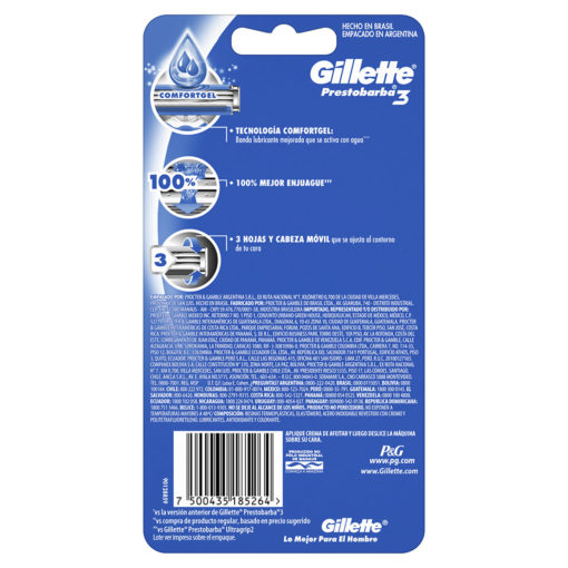 Máquina para afeitar Descartable Gillette Prestobarba 3  X 8 U - Imagen 2