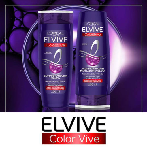 Shampoo Elvive Color Vive Matizador Violeta X 200 Ml - Imagen 4
