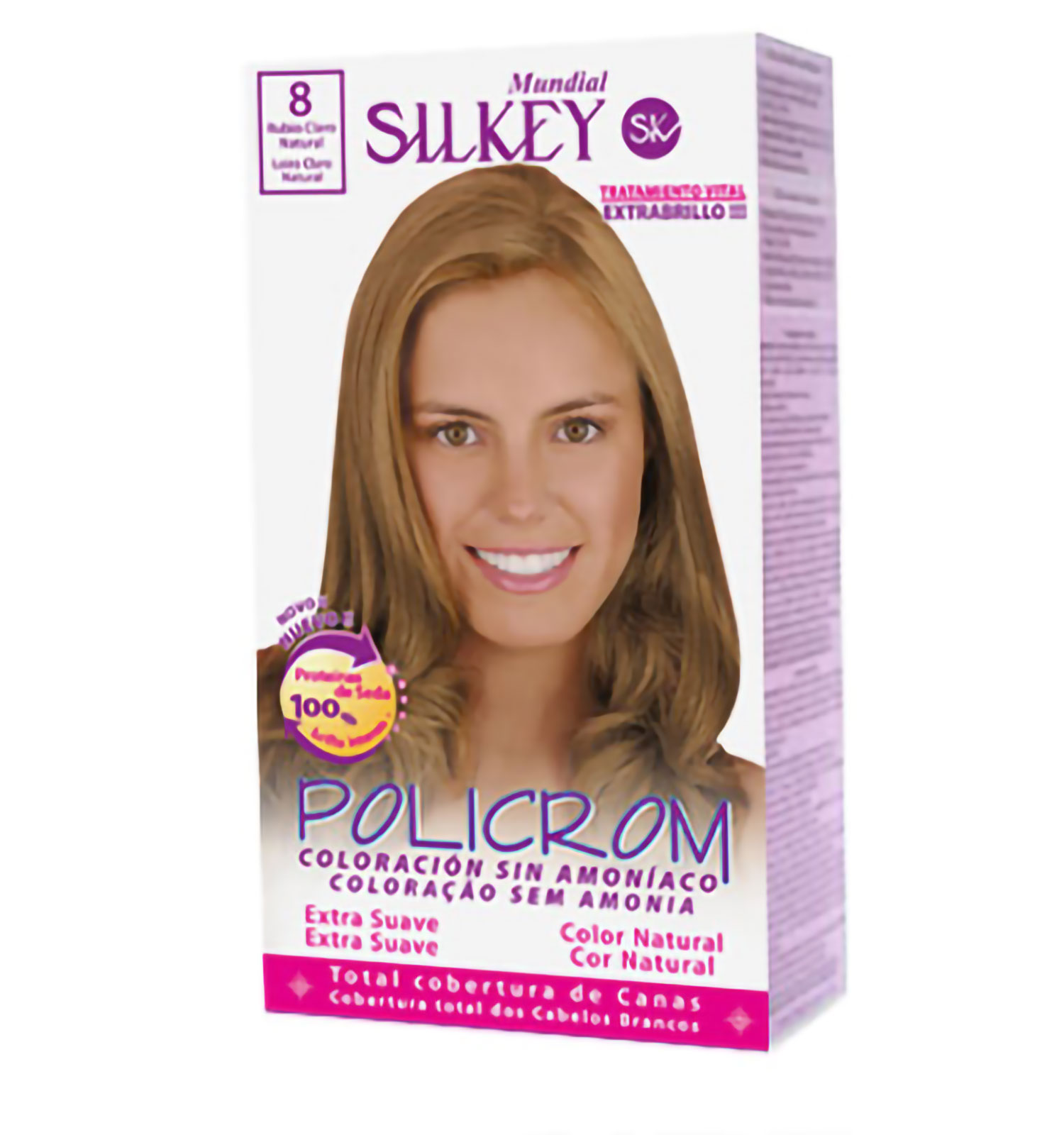 Tintura Permanente en Kit Silkey Policrom sin Amoníaco 8 X 1 U