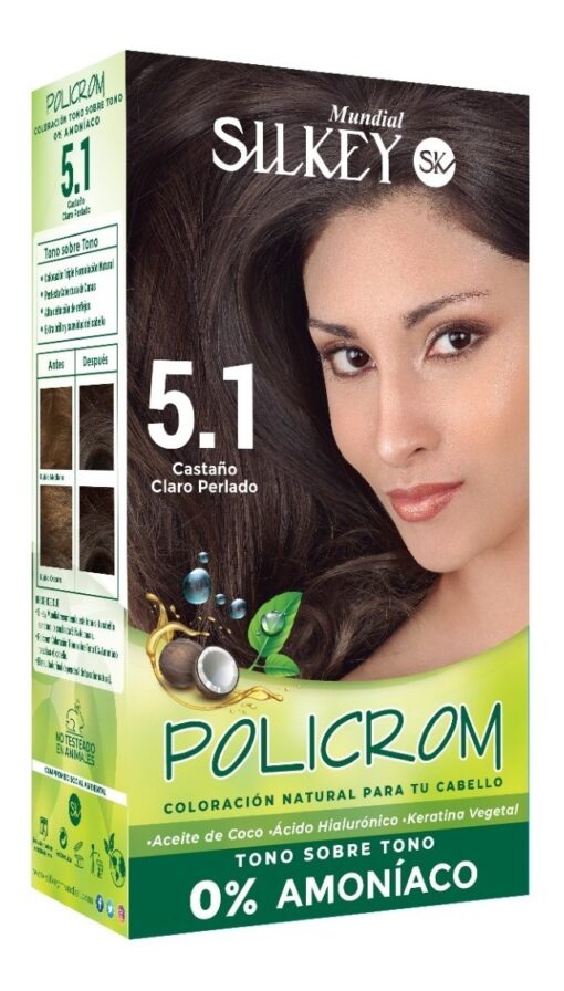 Tintura Permanente en Kit Silkey Policrom sin Amoníaco 5,1 X 1 U