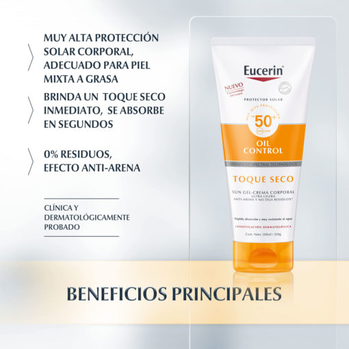 Protector Solar Oil Control Eucerin Toque Seco FPS 50 X 200 Ml - Imagen 4