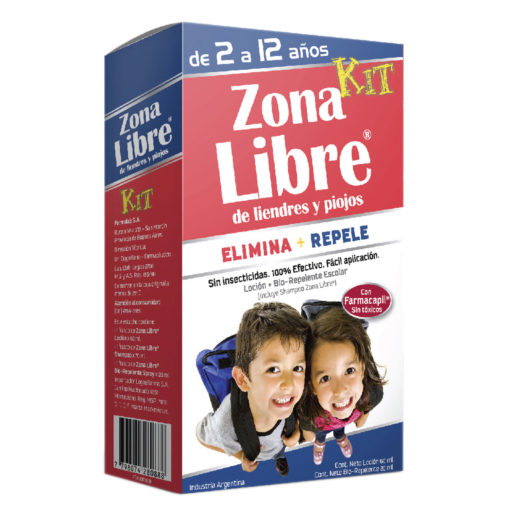 Kit para Piojos Shampoo + Loción + Repelente Zona Libre   X 3 U