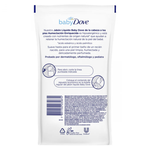 Respuesto Jabón Liquido Dove Baby Humectación Enriquecida X 180 Ml - Imagen 2