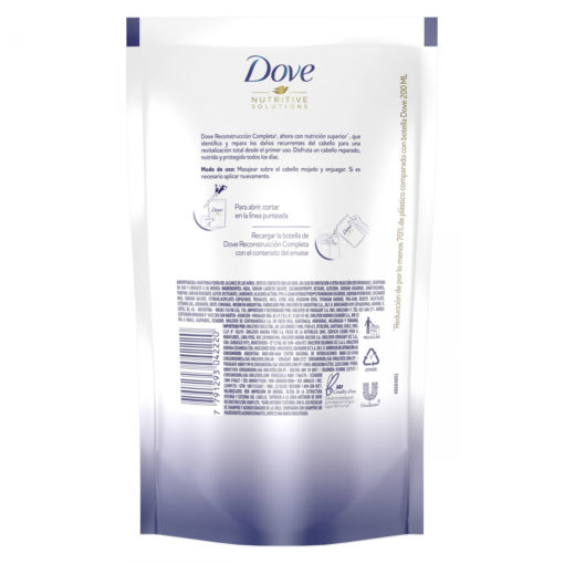 Shampoo Doy Pack Dove Reconstrución Completa  X 180 Ml - Imagen 2
